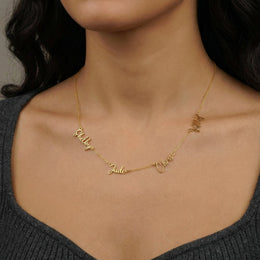 Personalised Multi-Name Necklace – 1 to 5 Custom Names in Gold, Silver or Vermeil by Gigi & Maple