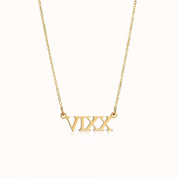 Custom Roman Numeral Necklace in Gold or Silver – Personalised Date Necklace – Gigi & Maple