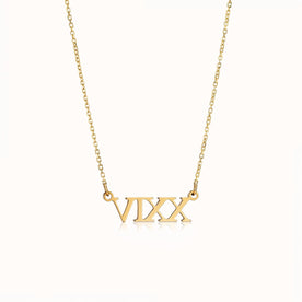 Custom Roman Numeral Necklace in Gold or Silver – Personalised Date Necklace – Gigi & Maple