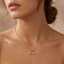 Two Heart Initial Necklace – Personalised in Gold, Silver or Vermeil – Gigi & Maple