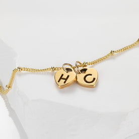 Two Heart Initial Necklace – Personalised in Gold, Silver or Vermeil – Gigi & Maple