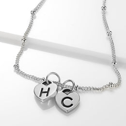 Two Heart Initial Necklace – Personalised in Gold, Silver or Vermeil – Gigi & Maple