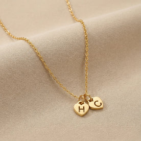 Two Heart Initial Necklace – Personalised in Gold, Silver or Vermeil – Gigi & Maple