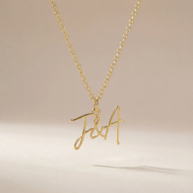 Personalised Double Initial Necklace with Ampersand – Gold & Silver