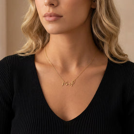 Personalised Mrs Necklace | Bridal Gift in Gold & Silver