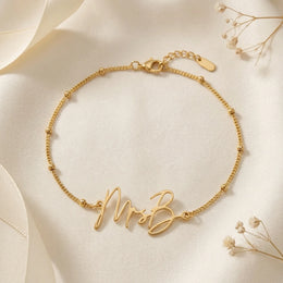 Custom Mrs Name Bracelet – Gold or Silver Personalised Bridal Jewellery