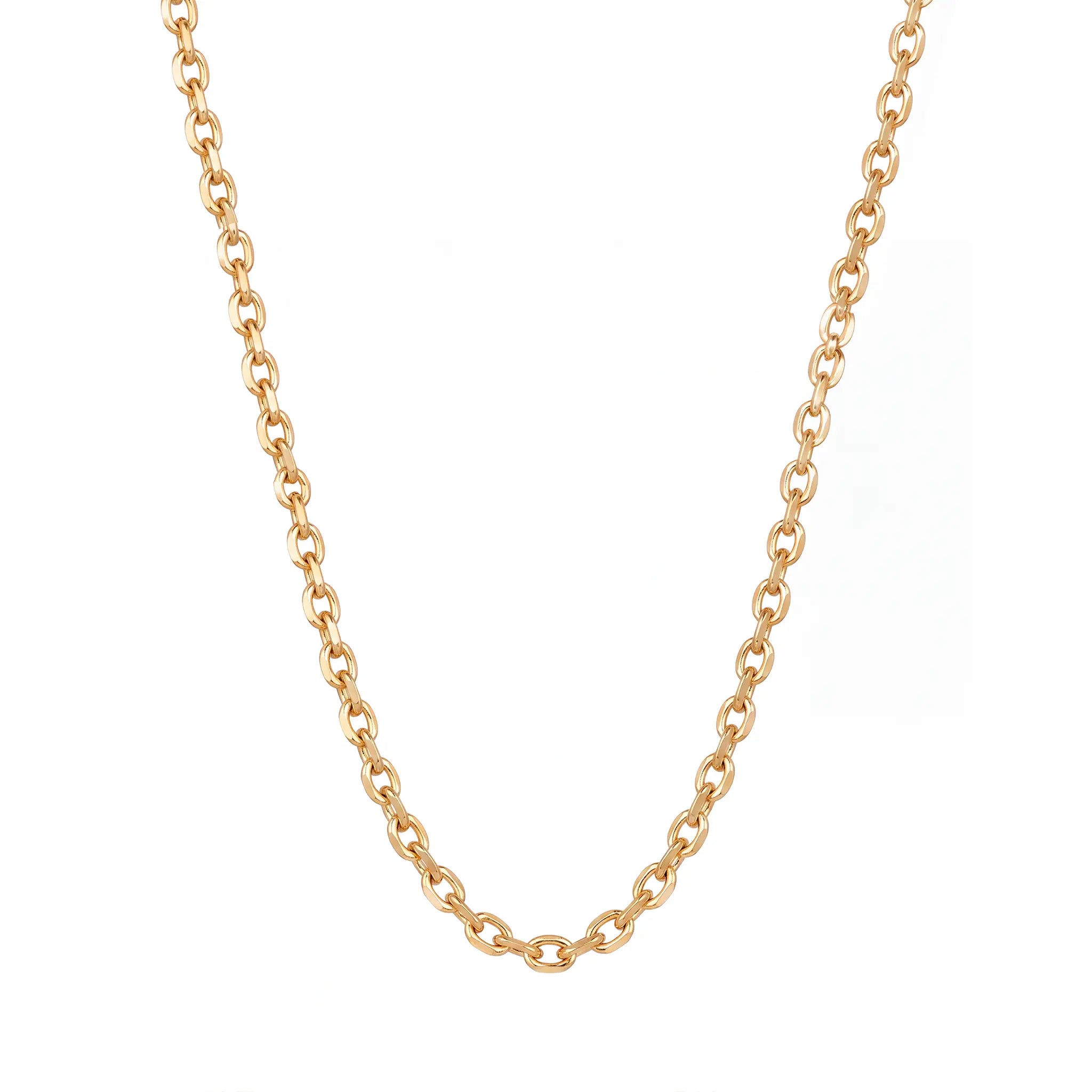 Anchor Chain Necklace in 18ct Gold or Sterling Silver – 14" to 20" Sizes