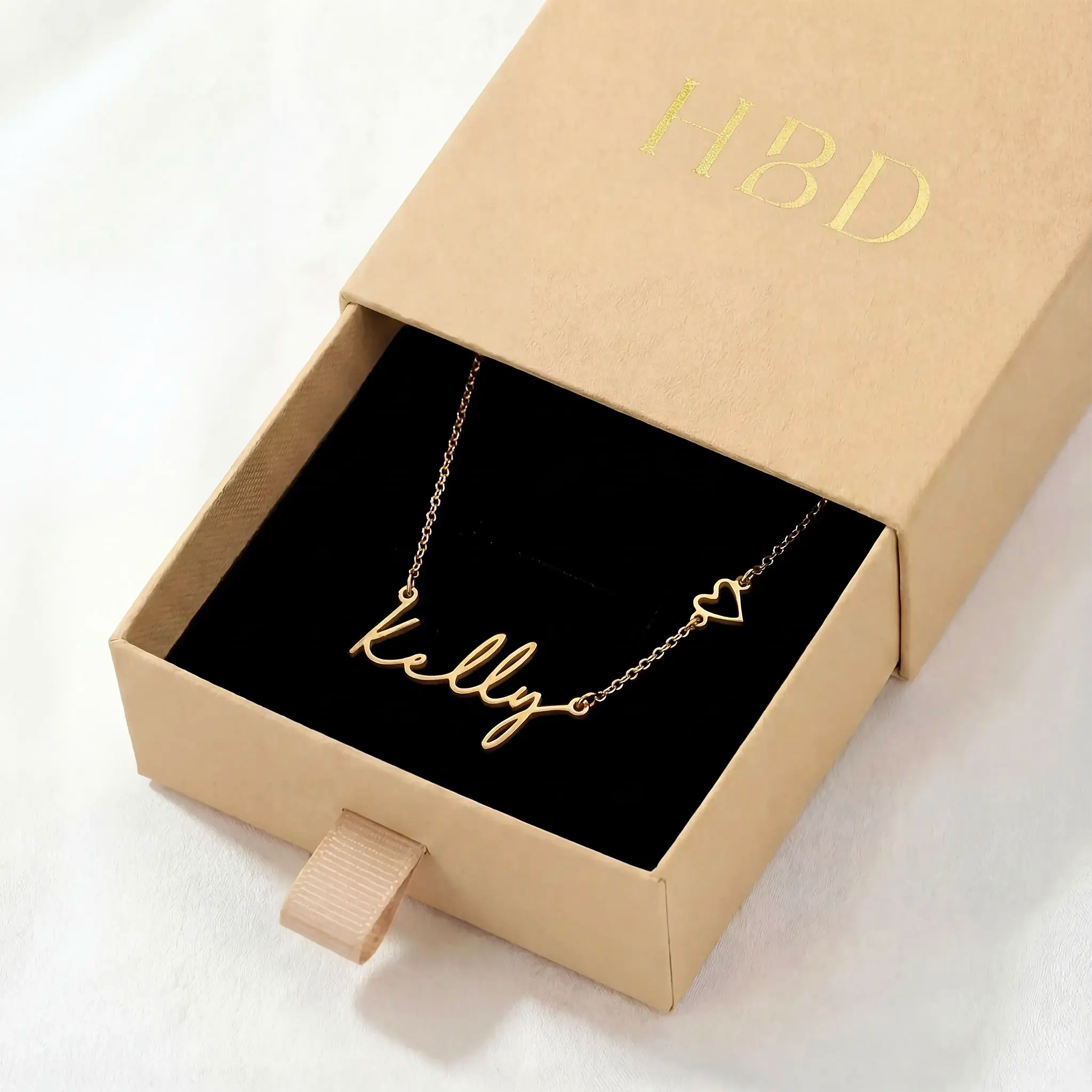 Personalised Name & Heart Necklace – Custom Gold, Silver & Vermeil Jewellery