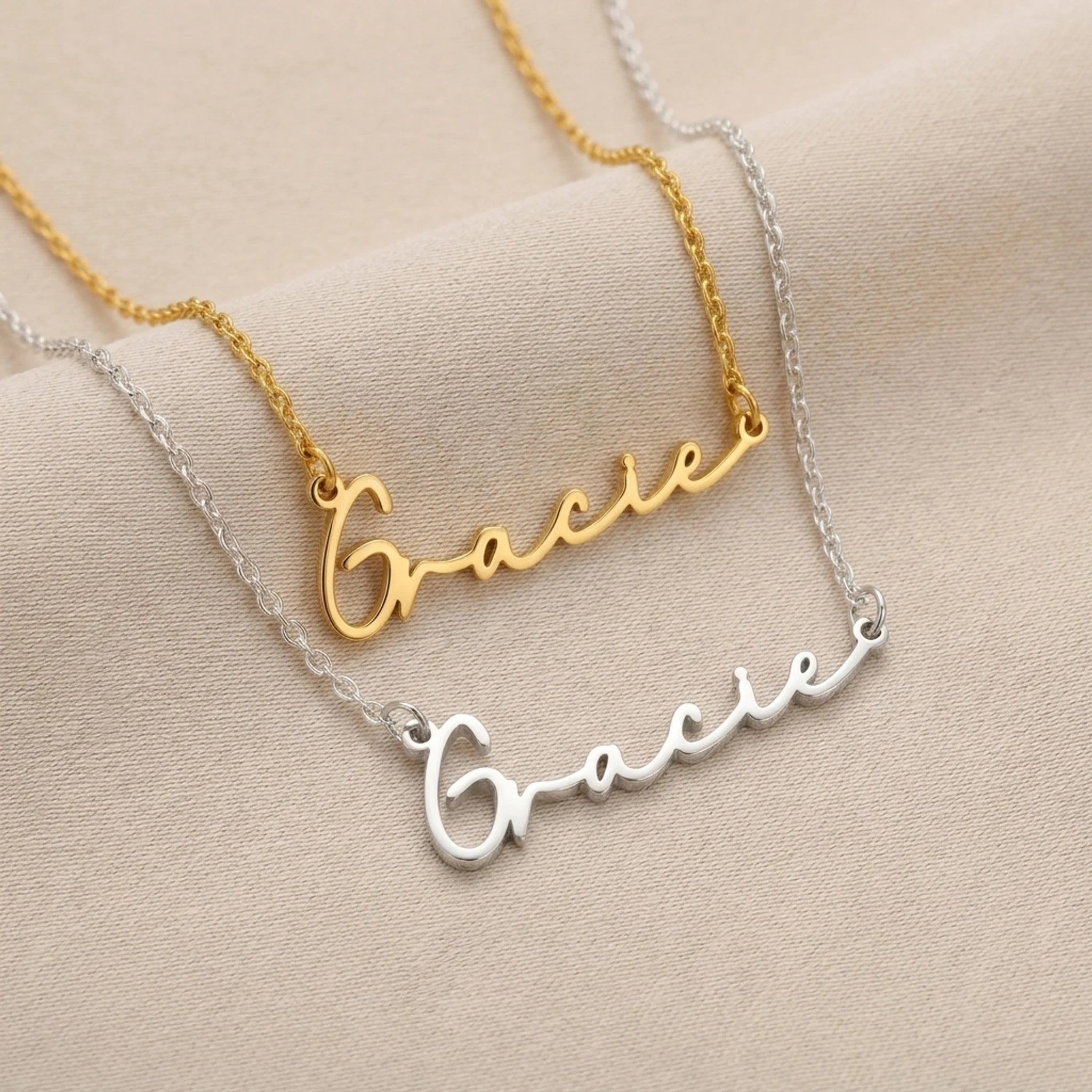 Gracie Name Necklace | 18ct Gold, Silver & Vermeil | Ready to Ship