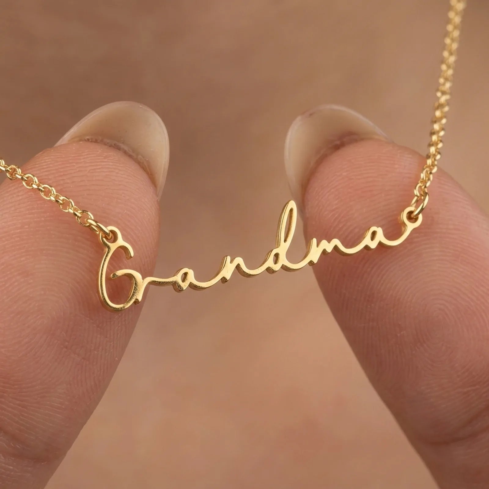 Grandma Necklace in 18ct Gold or Sterling Silver with 3 Chain Styles