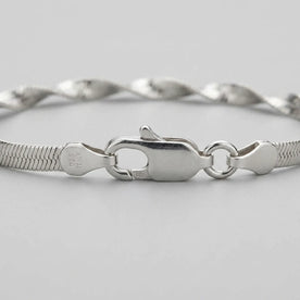 Grooved Herringbone Twist Bracelet in Gold or Silver