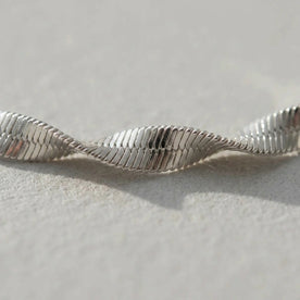 Grooved Herringbone Twist Bracelet in Gold or Silver
