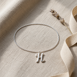 H Bracelet | Initial & Letter H Charm, Gold & Silver