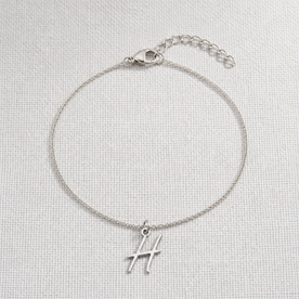 H Bracelet | Initial & Letter H Charm, Gold & Silver