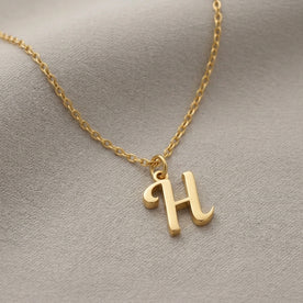 H Necklace | Initial & Letter H Pendant, Gold & Silver