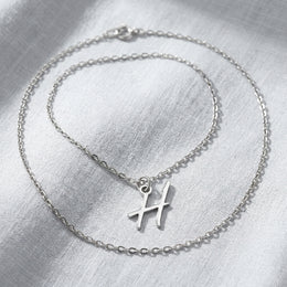 H Necklace | Initial & Letter H Pendant, Gold & Silver