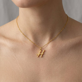 H Necklace | Initial & Letter H Pendant, Gold & Silver