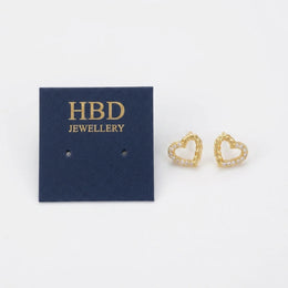Half Twist Open Heart Stud Earrings