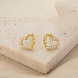 Half Twist Open Heart Stud Earrings
