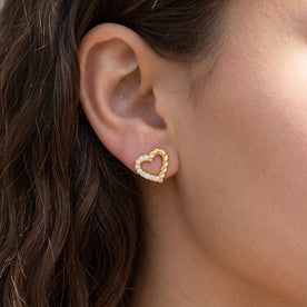 Half Twist Open Heart Stud Earrings