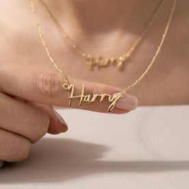 Harry Name Necklace | 18ct Gold, Silver & Vermeil | Ready to Ship