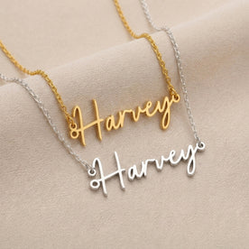 Harvey Name Necklace | 18ct Gold, Silver & Vermeil | Ready to Ship