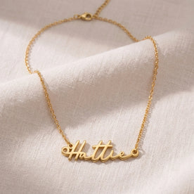 Hattie Name Necklace | 18ct Gold, Silver & Vermeil | Ready to Ship