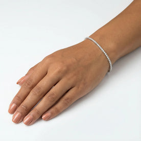 White Cubic Zirconia Tennis Bracelet in 925 Sterling Silver