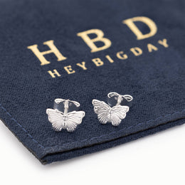 Red Admiral Butterfly Stud Earrings – Nature-Inspired Hoops in Gold or Silver