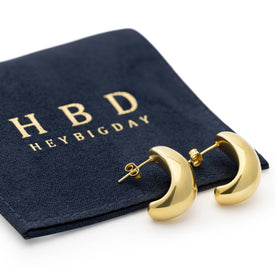 Sterling Silver Crescent Hoop Earrings – Bold Chunky Statement Hoops for Women