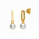 HeyBigDay Earrings Paperclip Drop Pearl Earrings