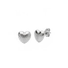HeyBigDay Earrings Ribbed Heart Stud Earrings