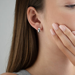 Cubic Zirconia Star Hoop Earrings – Elegant Polished Hoops with Celestial Detail