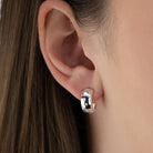 HeyBigDay Earrings Silver Zirconia Star Hoop Earrings