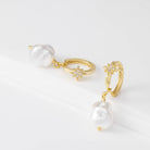 HeyBigDay Earrings Star & Baroque Pearl Drop Earrings