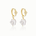 HeyBigDay Earrings Star & Baroque Pearl Drop Earrings