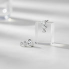 HeyBigDay Earrings Sterling Silver Triple Teardrop Climber Stud Earrings