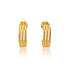 HeyBigDay Earrings Sterling Silver Triple Twist Hoop Stud Earrings