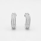 HeyBigDay Earrings Sterling Silver Triple Twist Hoop Stud Earrings