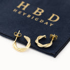 HeyBigDay Earrings Twisted Hoop Stud Earrings