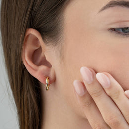 Twisted Hoop Stud Earrings – Sculptural Modern Hoops for Everyday Wear