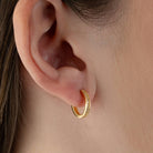 HeyBigDay Earrings Zirconia Huggie Hoop Earrings