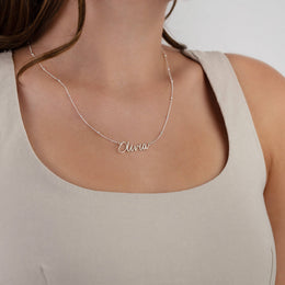 Custom Name Necklace – 9 Designs, 200+ Charms, 7 Lengths & 3 Chain Styles