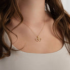 HeyBigDay Necklace Interlocking Double Heart Cubic Zirconia Necklace