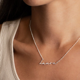 Laura Name Necklace | 18ct Gold, Silver & Vermeil | Ready to Ship
