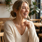 HBD Necklace Sterling Silver / Style 1 / 18" Inches Triple Name Necklace with Two Hearts