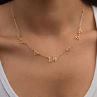 HeyBigDay Necklace Triple Name Necklace with Two Hearts