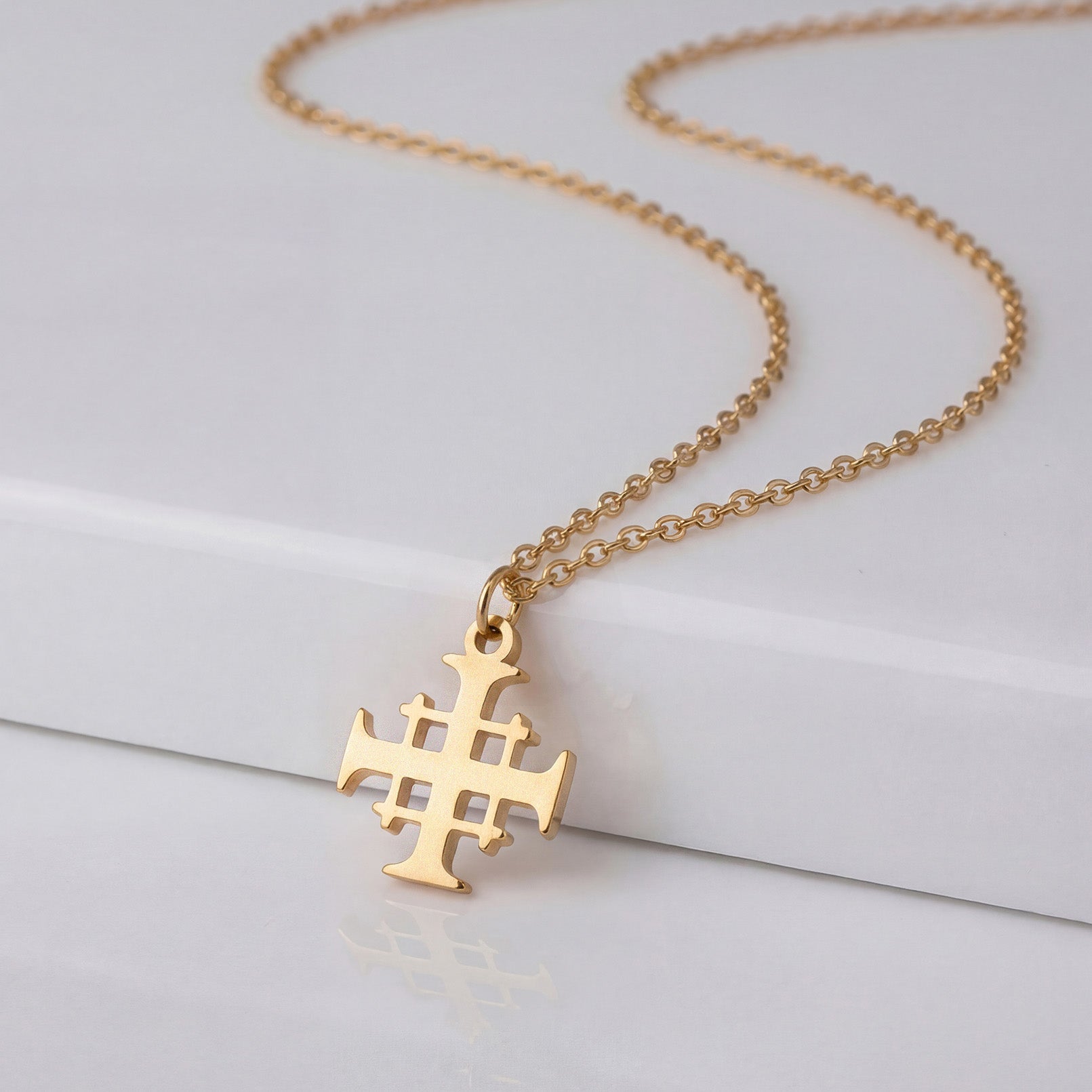 HeyBigDay Necklace Vermeil / Style 1 / 18" Inches Jerusalem Cross Necklace