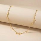 HBD Necklace Vermeil / Style 1 / 18" Inches Triple Name Necklace with Two Hearts