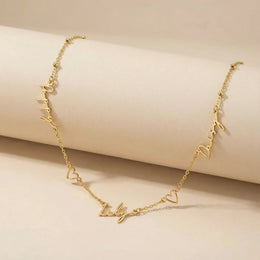 Triple Name Necklace with Two Hearts – Custom Personalised Necklace in Gold or Silver